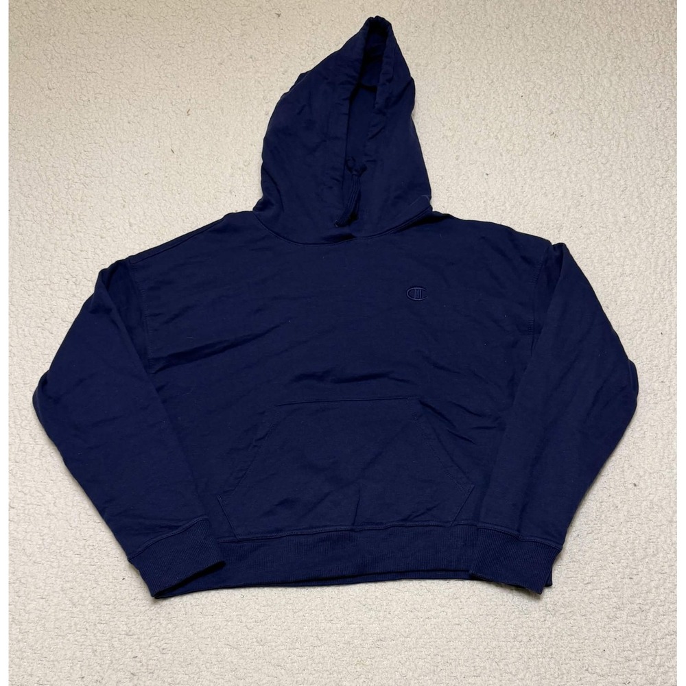 Champion Womens Navy Blue Pullover Hoodie Sweatshirt GF536 Size S Solid Fleece